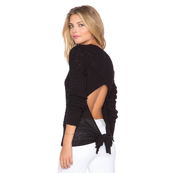 Free People Bow Back Pullover Black XS NWT - Picture 4 of 10